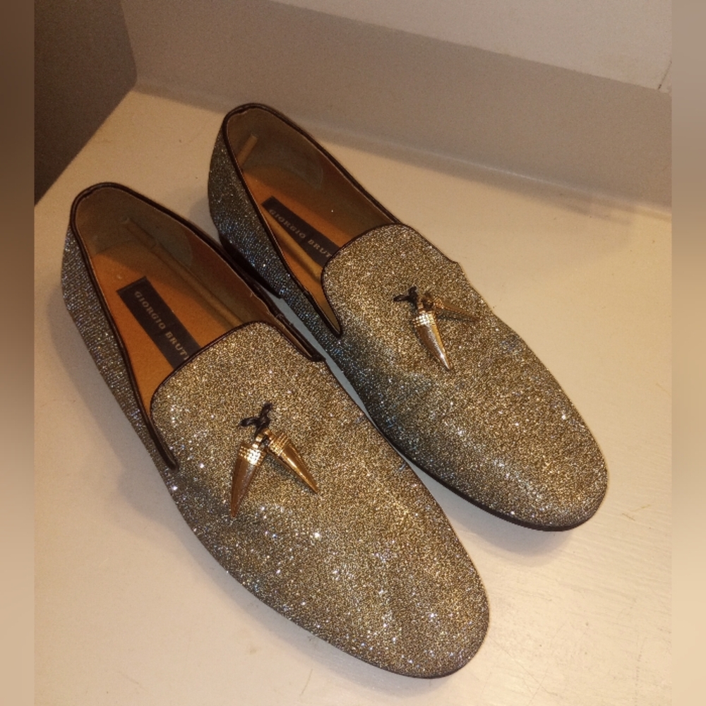 Giorgio Brutini Gold Glitter Loafers